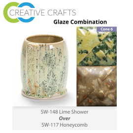 Lime Shower SW-148 over Honeycomb SW-117 Stoneware Combination